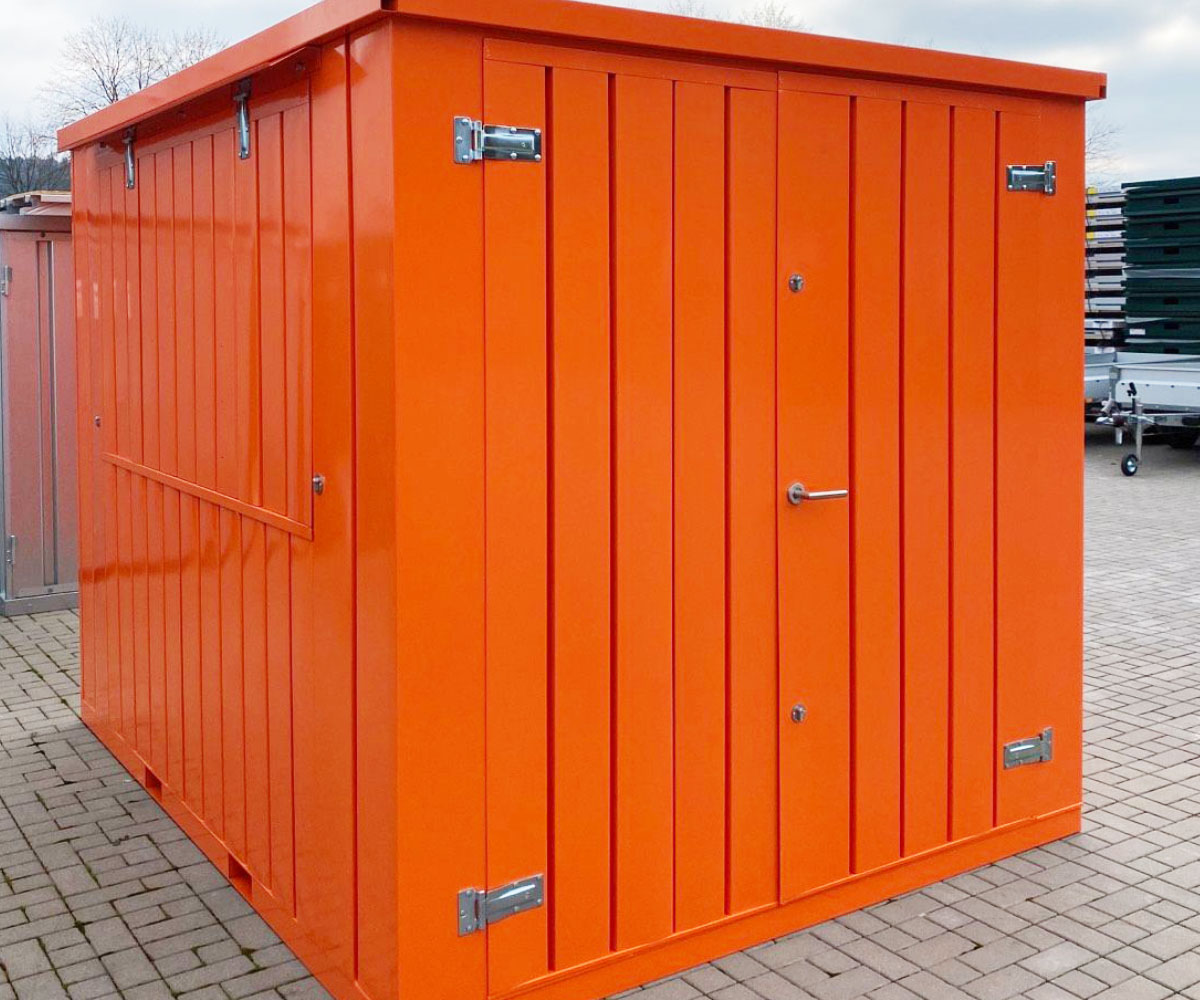 2m Barcontainer mit Grosser Verkaufsklappe in RAL1003 Signalgelb