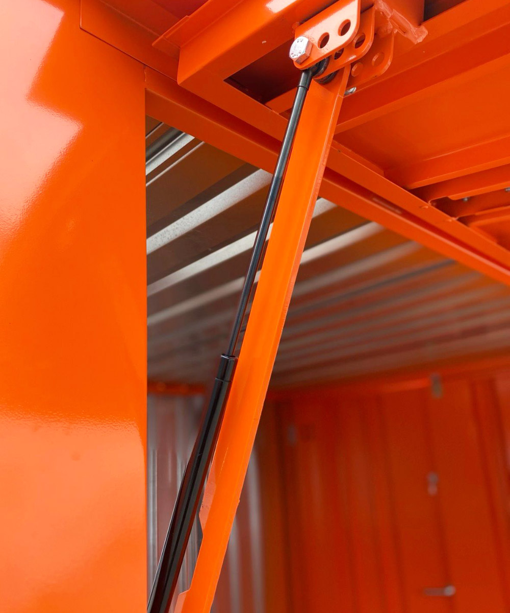 2m Barcontainer mit Grosser Verkaufsklappe in RAL1003 Signalgelb
