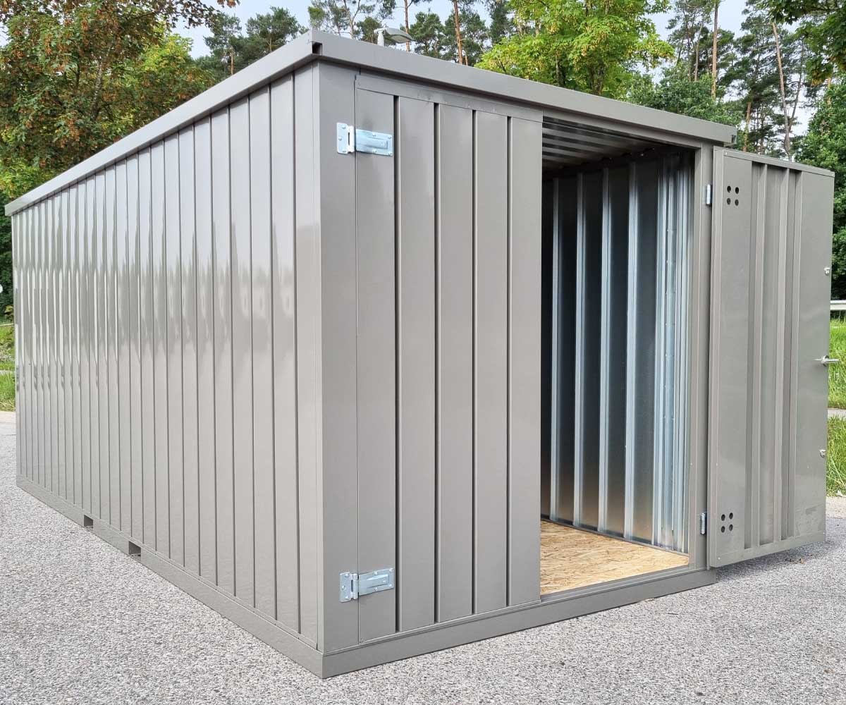 5m Gartenhäuschen in RAL 7039 Quarzgrau mit Doppeltür | PRIME