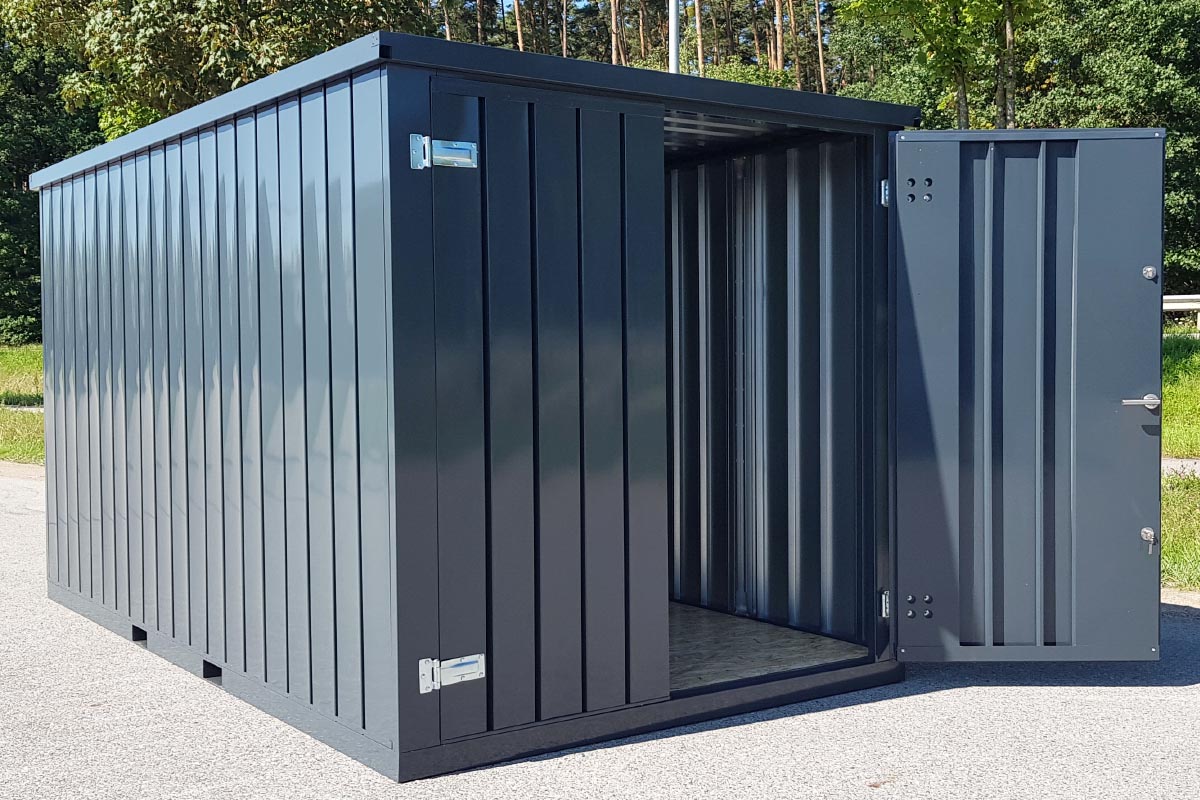 5m Gartenhäuschen in RAL 7016 Anthrazit mit Doppeltür | Prime