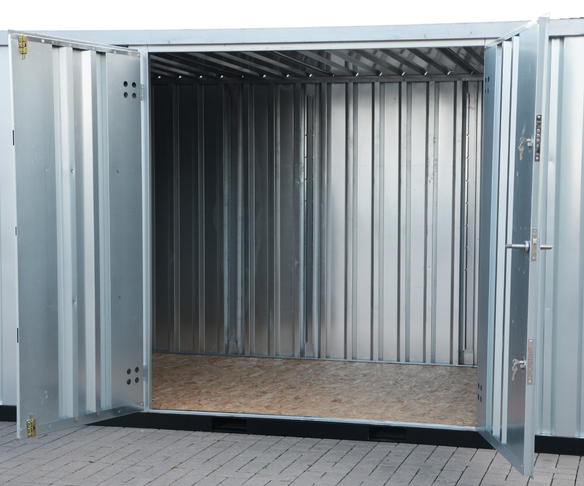 5m Großer Spezial Blechcontainer mit Doppelflügeltür auf der langen Seite