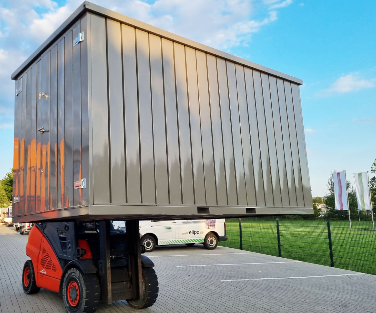 3m Gartenhäuschen in RAL 7039 Quarzgrau mit Doppeltür | PRIME