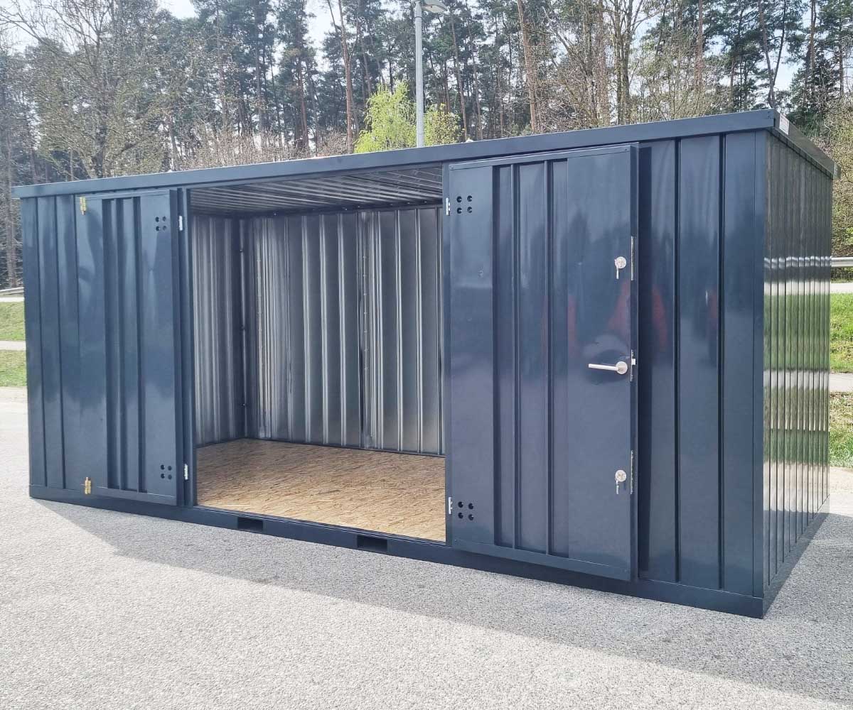 5m_Gartencontainer_Doppeltuer_RAL7016_Doppelschloss