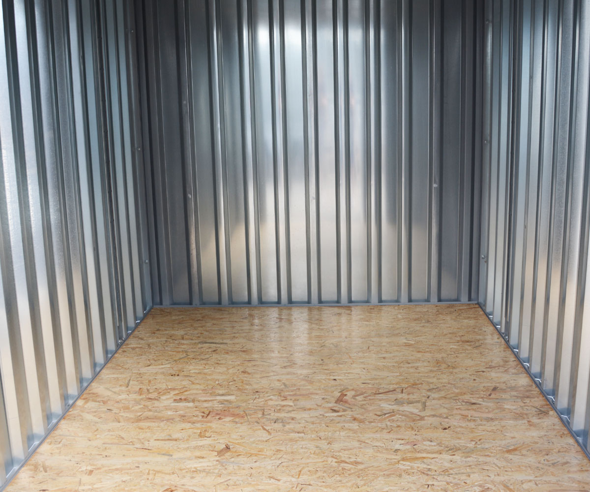 5m Blechcontainer mit Doppelflügeltür, Kranösen und Staplerlaschen