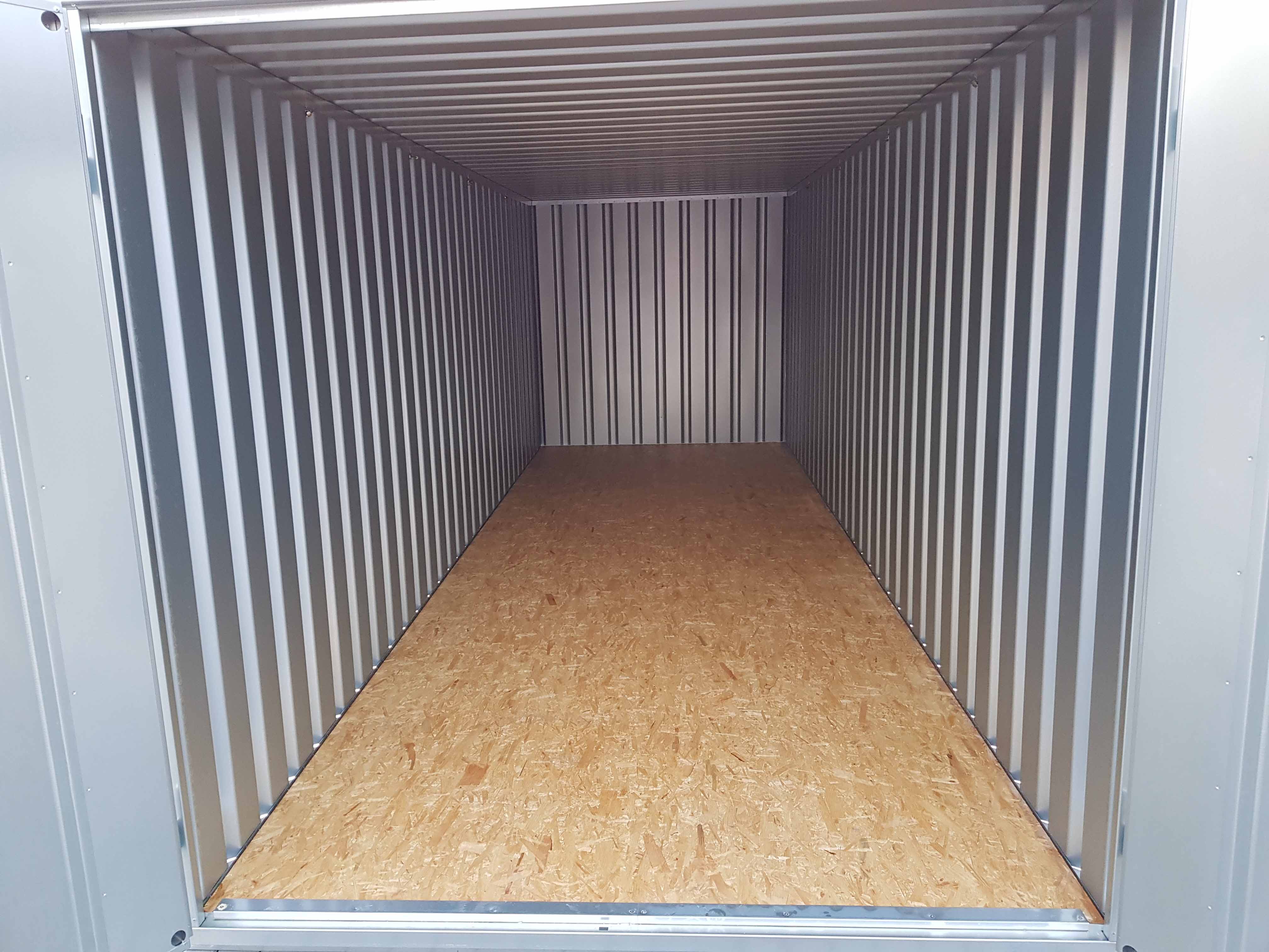 6m Materialcontainer 20 Fuss- mit Doppelflügeltür, Kranösen und Staplerführung