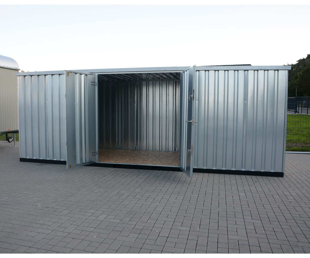 5m Großer Spezial Blechcontainer mit Doppelflügeltür auf der langen Seite
