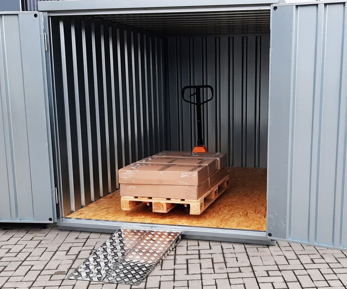 Material- & Blechcontainer Auffahrrampe - Rampen SET mit Erweiterung