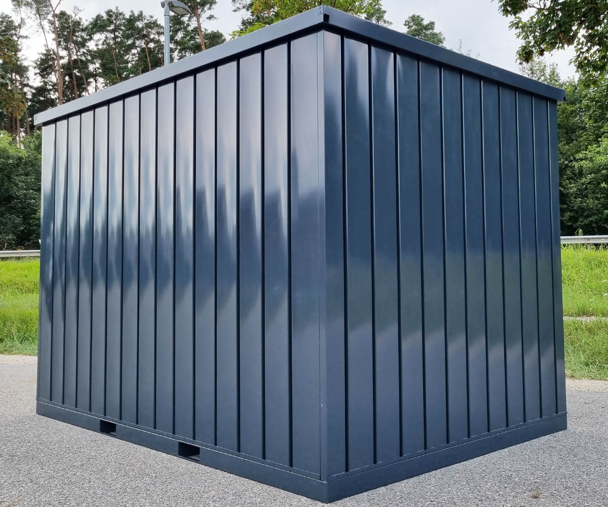 5m Gartencontainer mit Türen längsseite in RAL 7016 Anthrazit | Prime