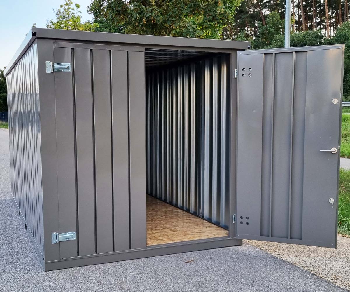 3m Gartenhäuschen in RAL 7039 Quarzgrau mit Doppeltür | PRIME
