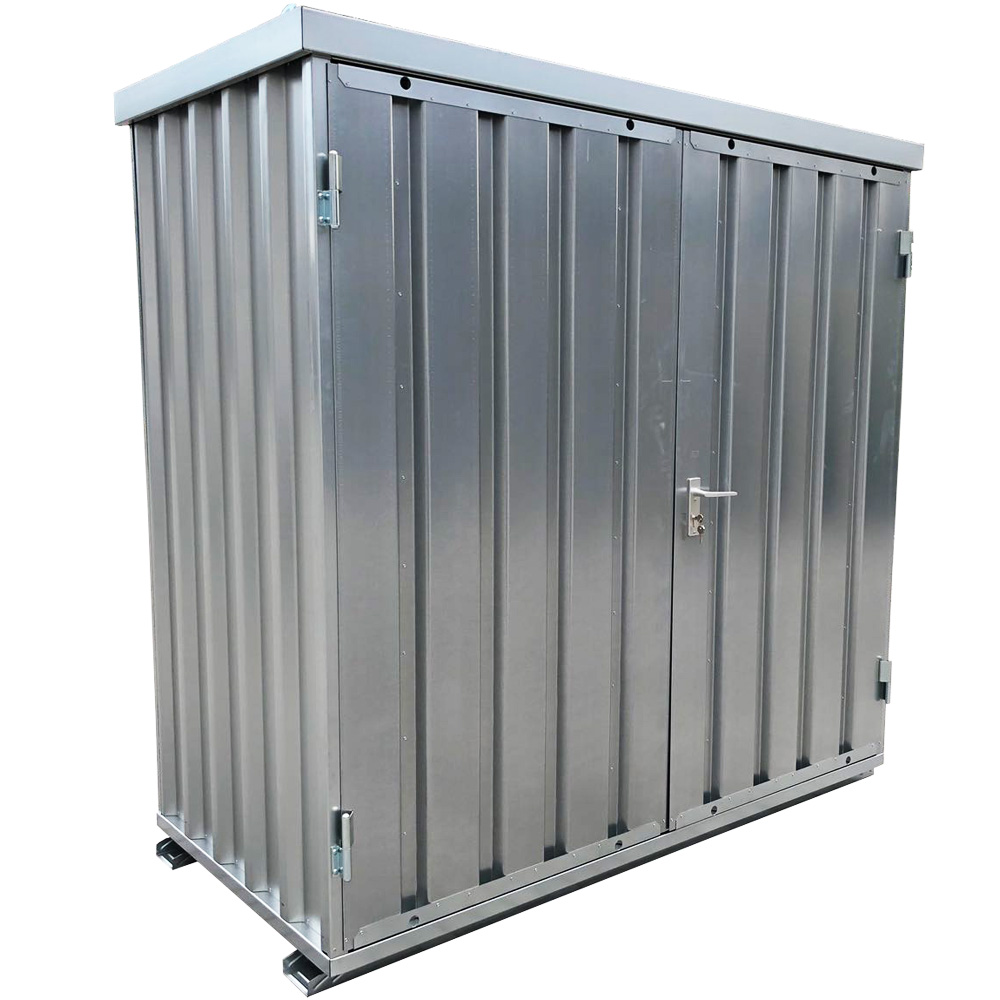 1m Baucontainer mit Doppelflügeltür, Kranösen und Staplerführung 2,1 x 1,1m