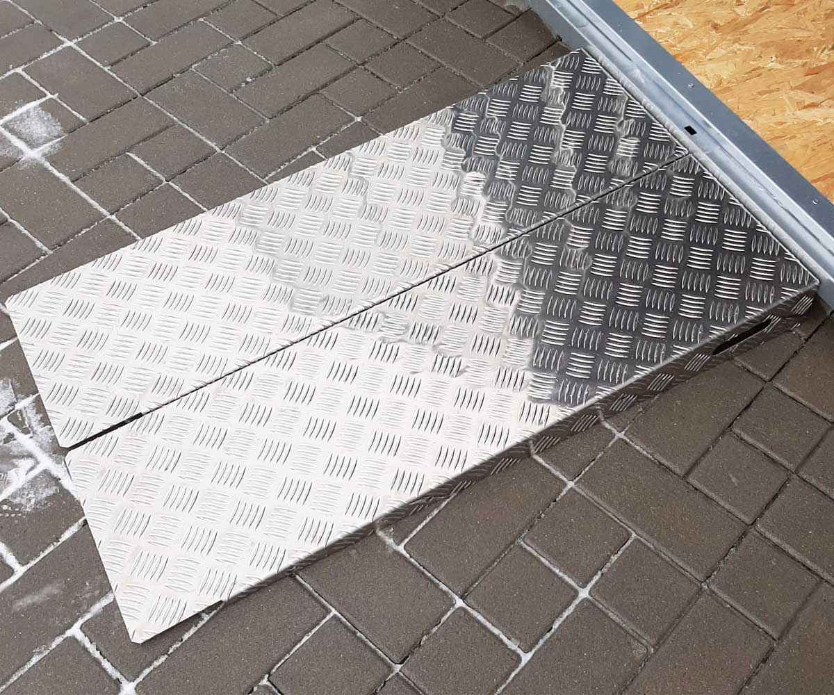 Material- & Blechcontainer Auffahrrampe - Rampen SET mit Erweiterung