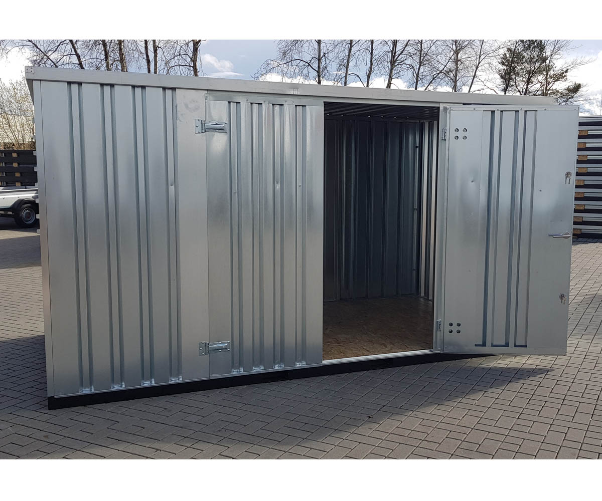 3m Spezial Blechcontainer mit Doppelflügeltür auf der langen Seite