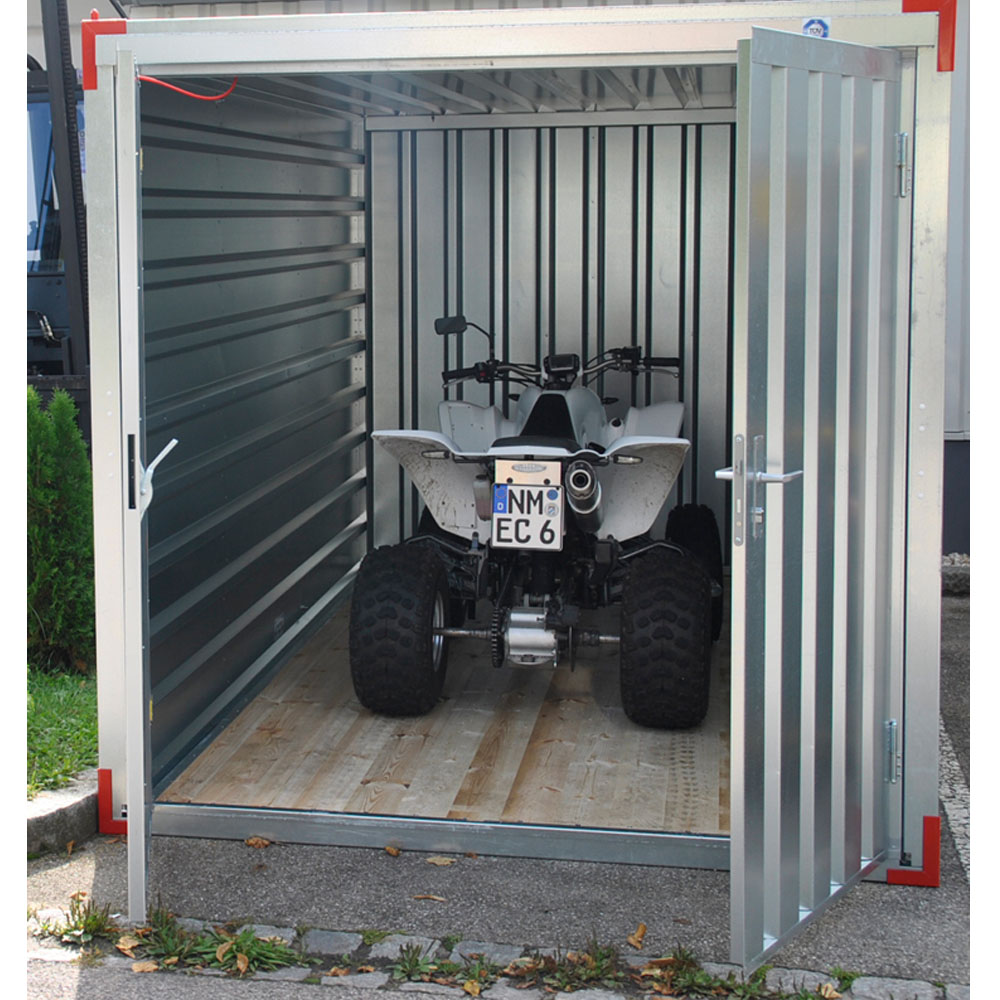 2m Lagercontainer - Blechcontainer mit Doppelflügeltür
