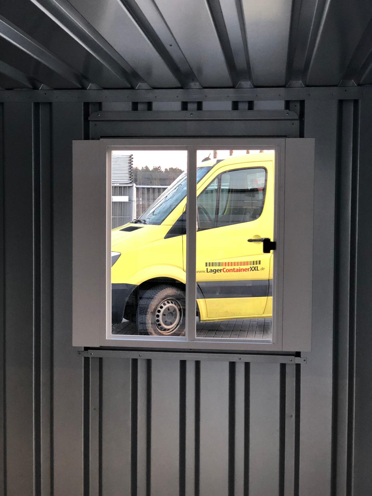 Container / Bauwagen Fenster mit Fensterläden  850 x 750 ohne Montage