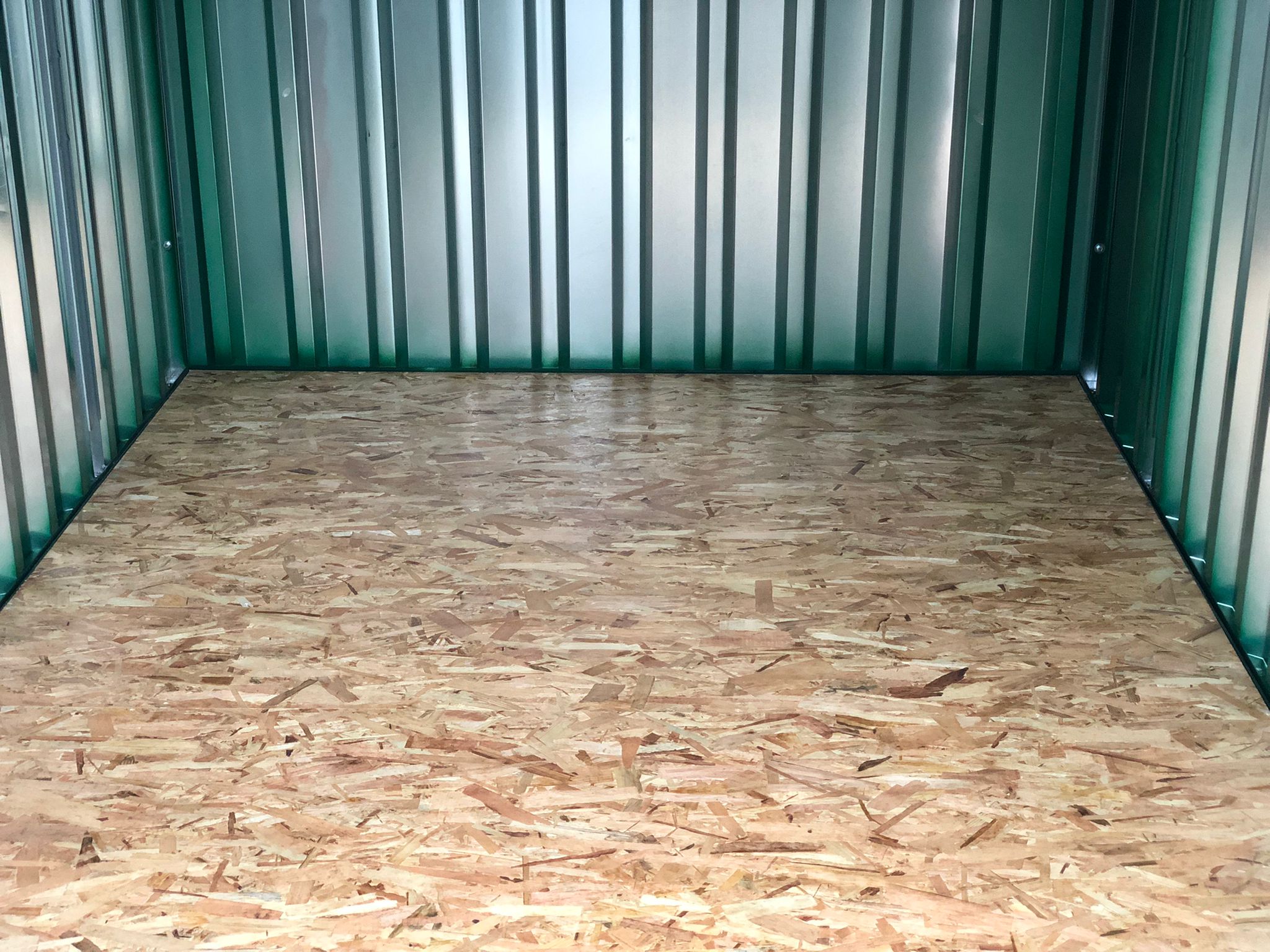 3m Gartenhütte in RAL 6005 Moosgrün mit Doppeltür