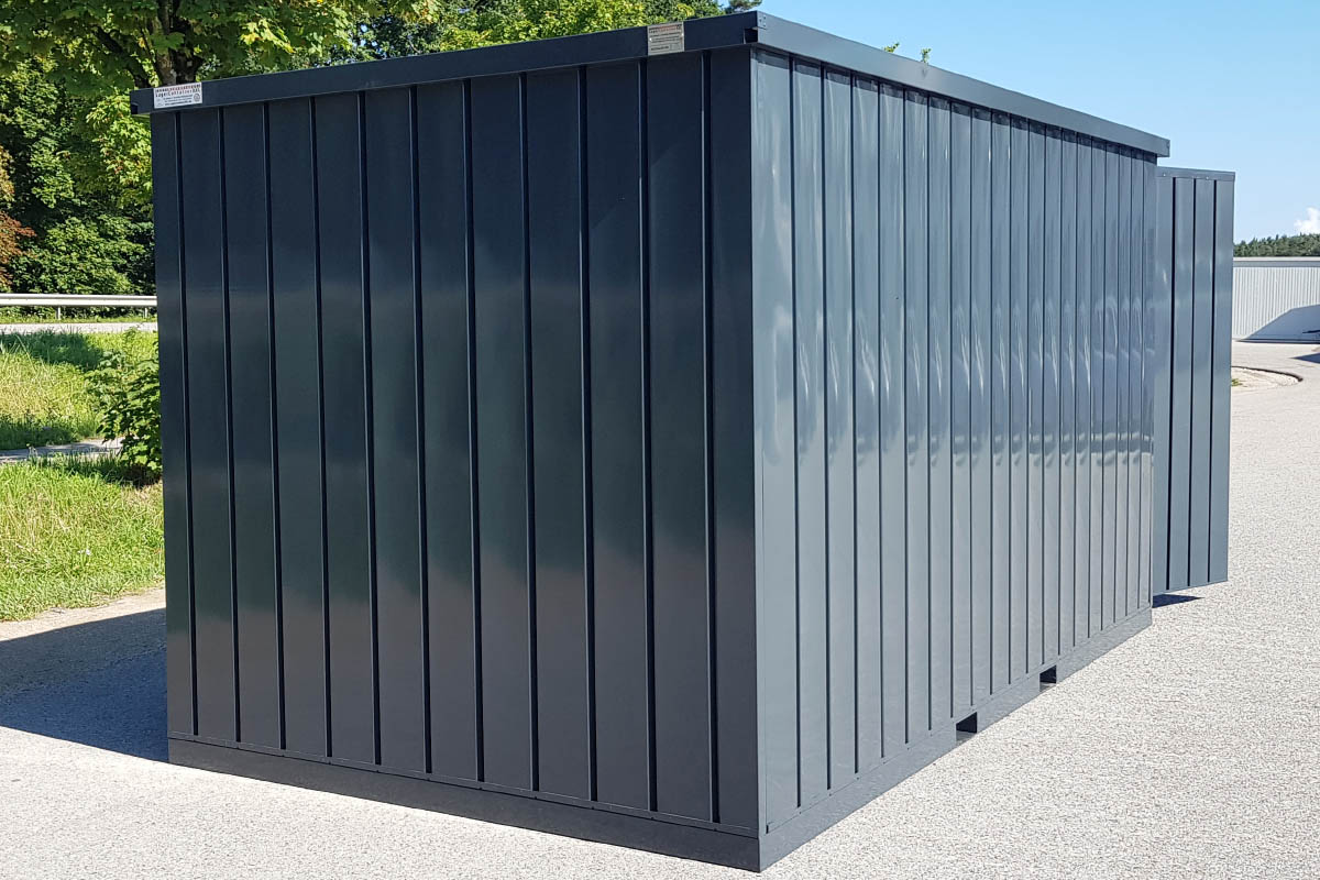 6m Gartenhäuschen in RAL 7016 Anthrazit mit Doppeltür | PRIME