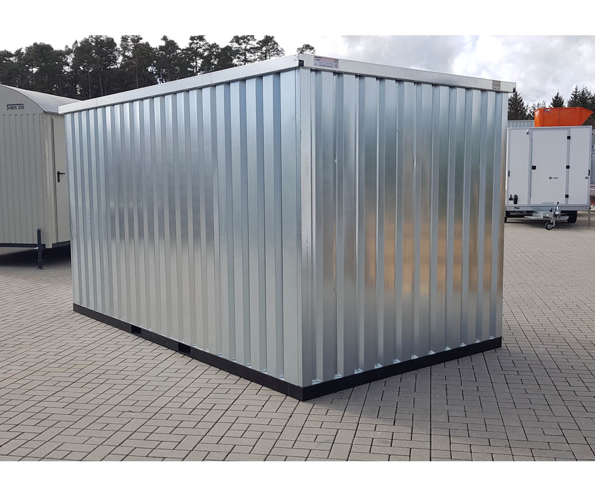 4m Spezial Blechcontainer mit Doppelflügeltür auf der langen Seite