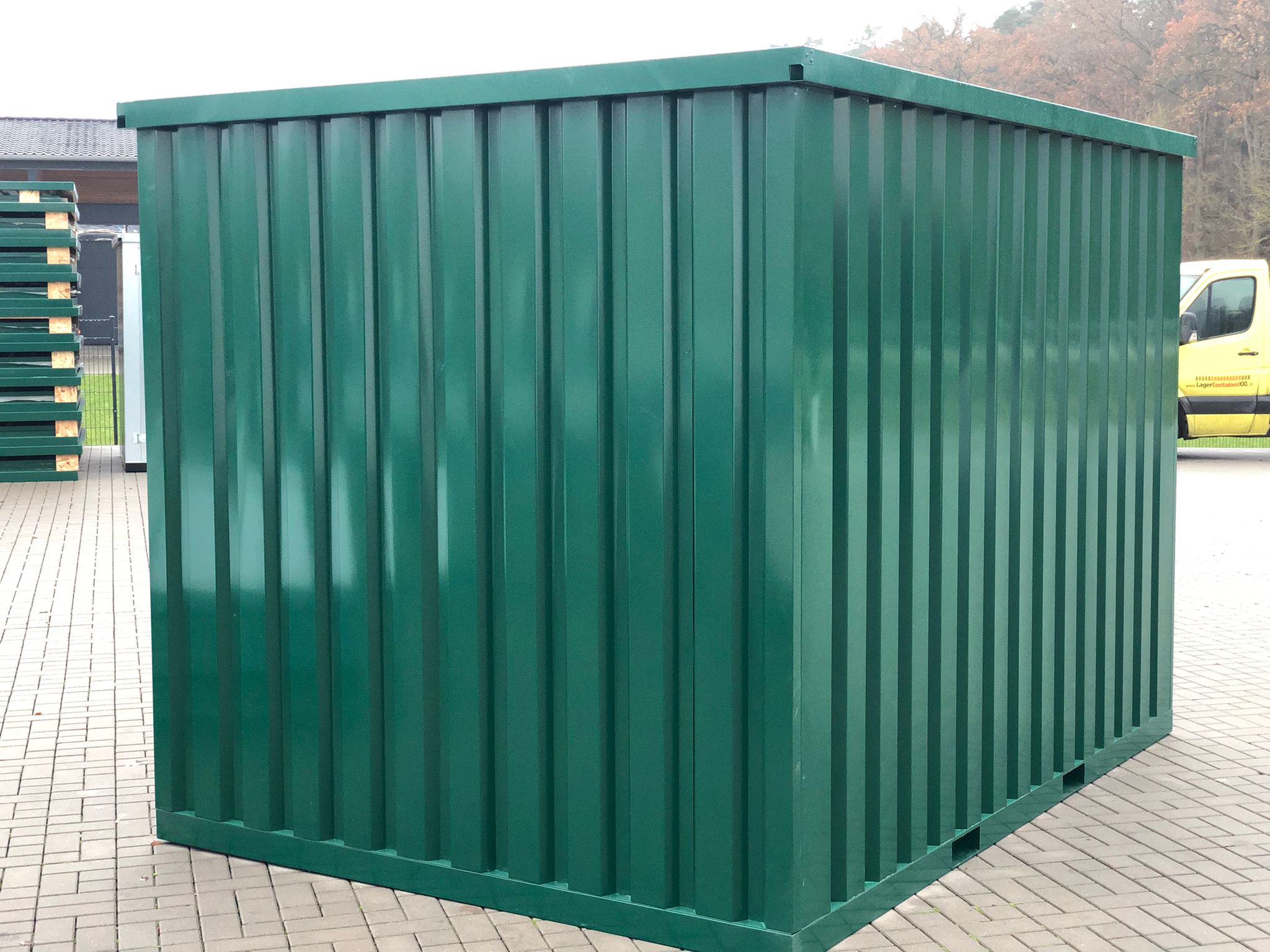 3m Gartenhütte in RAL 6005 Moosgrün mit Doppeltür