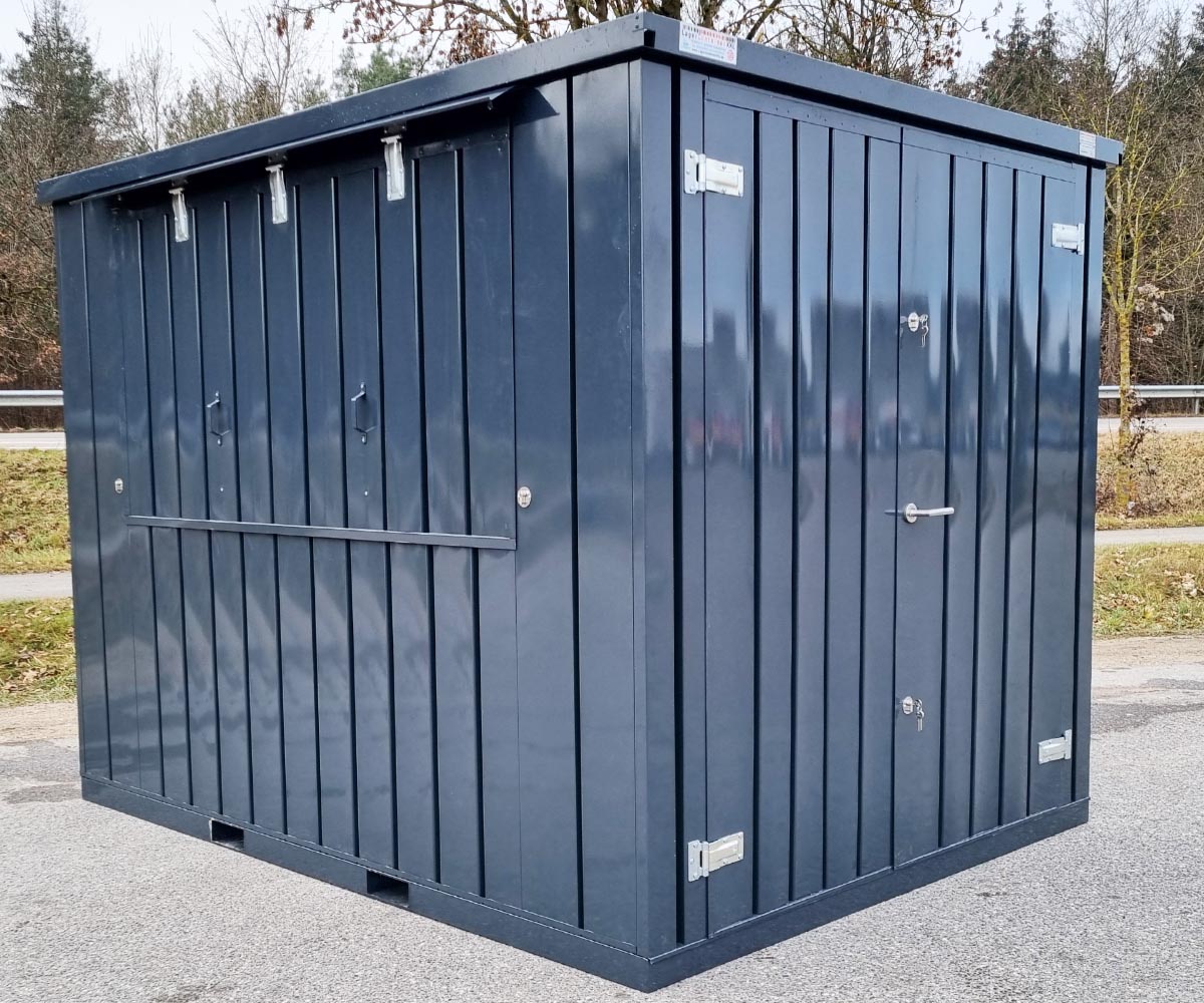3m Verkaufsbox mit 2 Verkaufsklappen in RAL7016 Anthrazit