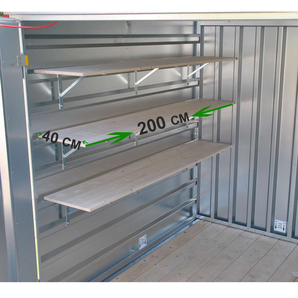Regalsystem für Lagercontainer & Baucontainer (3xRegalboden)