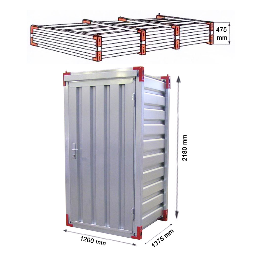 1,20 x 1,375m Lagercontainer - Sicherheitscontainer mit Einflügeltür