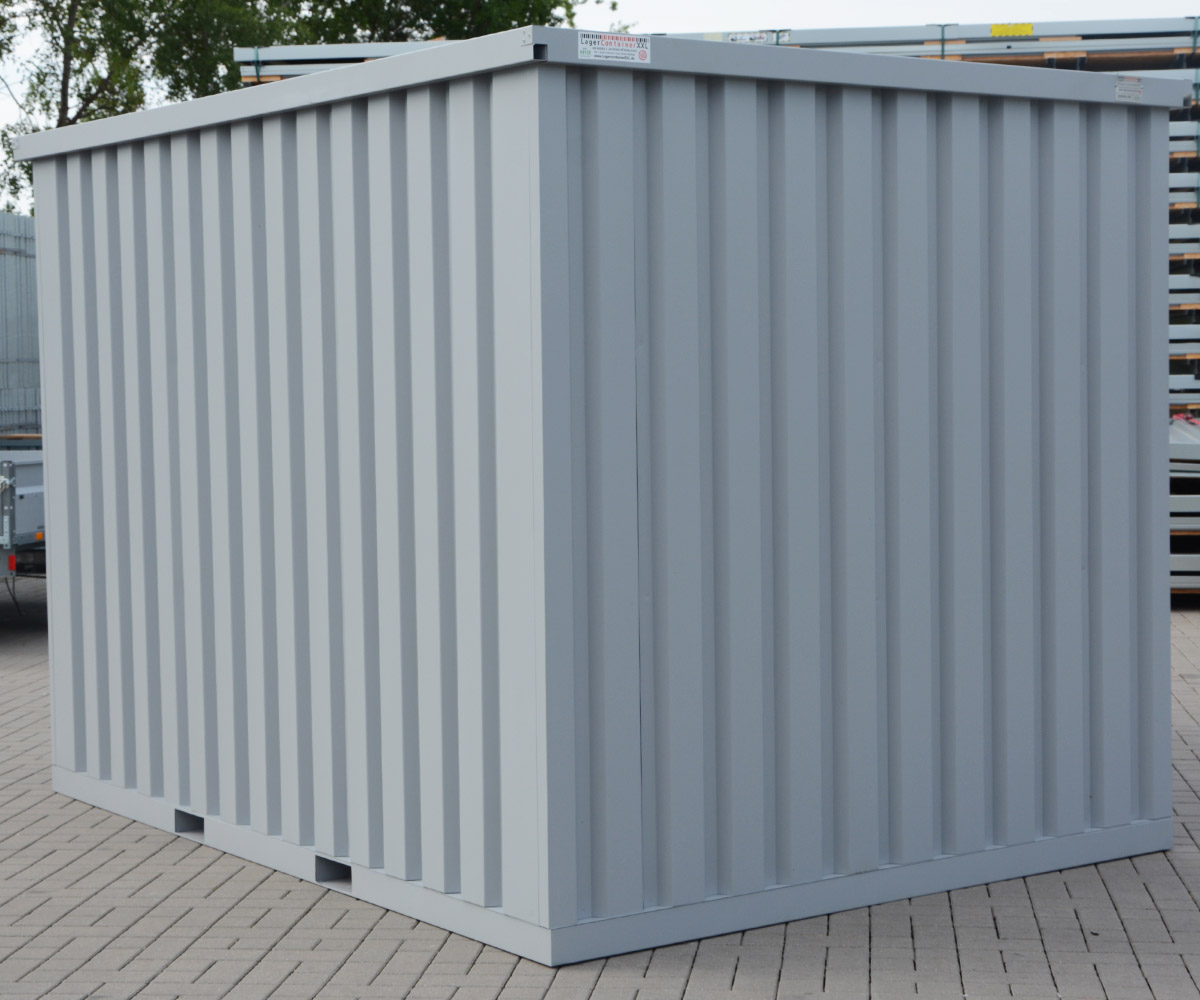 3-6m Geräteschuppen in Grau RAL 7040 mit Einflügeltür