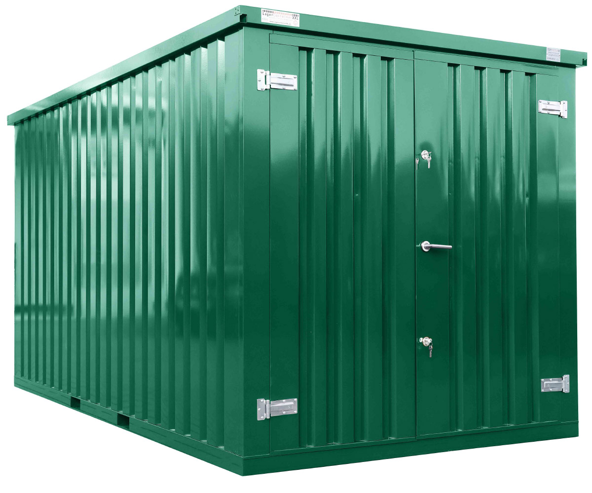 3m Gartenhütte in RAL 6005 Moosgrün mit Doppeltür