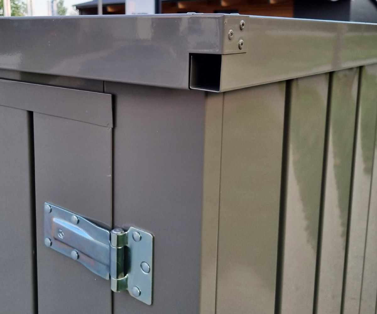 3m Gartenhäuschen in RAL 7039 Quarzgrau mit Doppeltür | PRIME