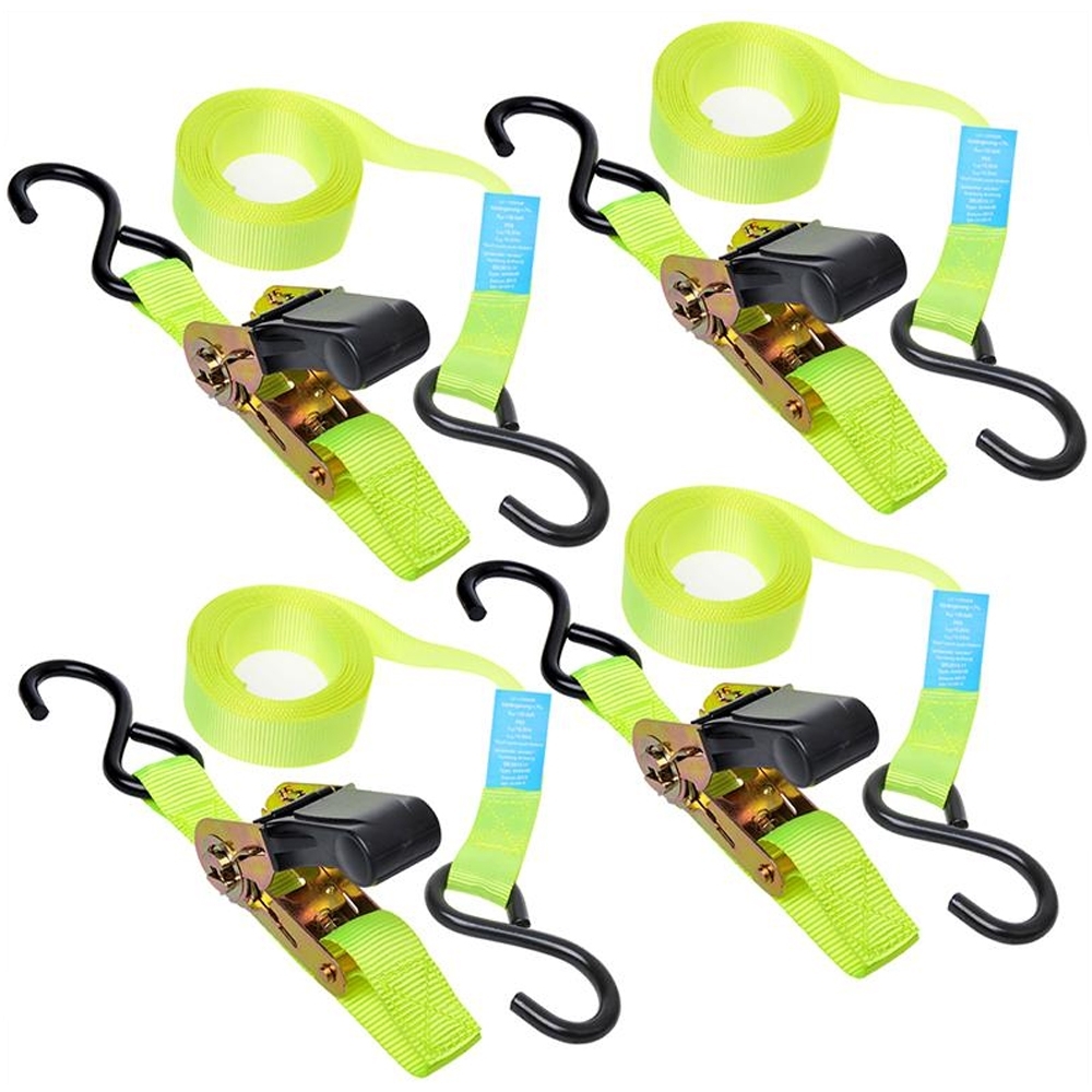 4x Spanngurt mit Ratsche 25mm x 5m Ladungssicherung