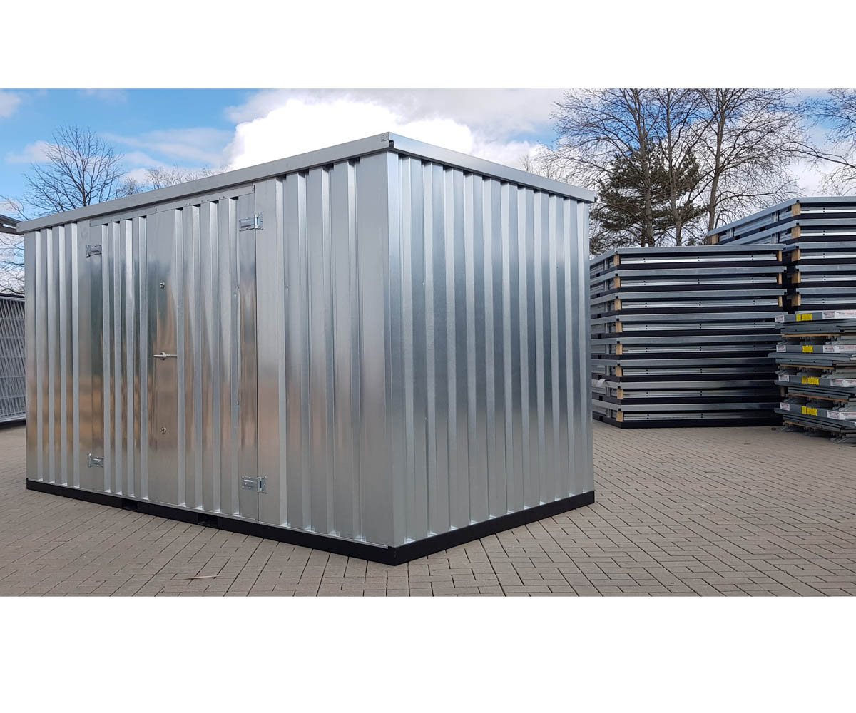 4m Spezial Blechcontainer mit Doppelflügeltür auf der langen Seite