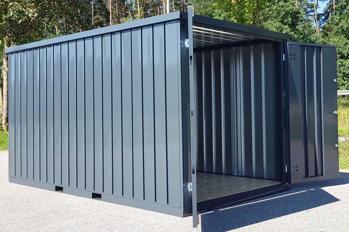 5m Gartenhäuschen in RAL 7016 Anthrazit mit Doppeltür | Prime