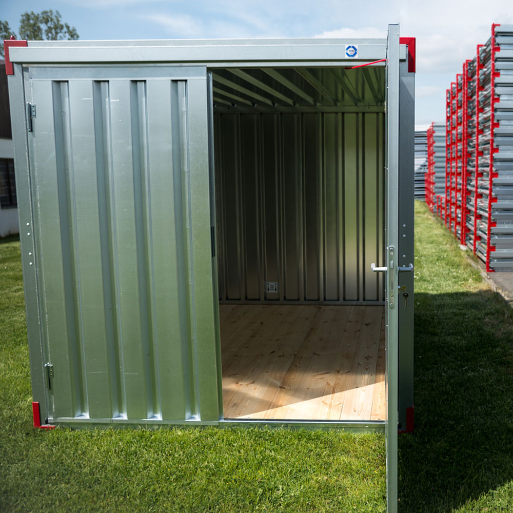 2m Lagercontainer - Blechcontainer mit Doppelflügeltür