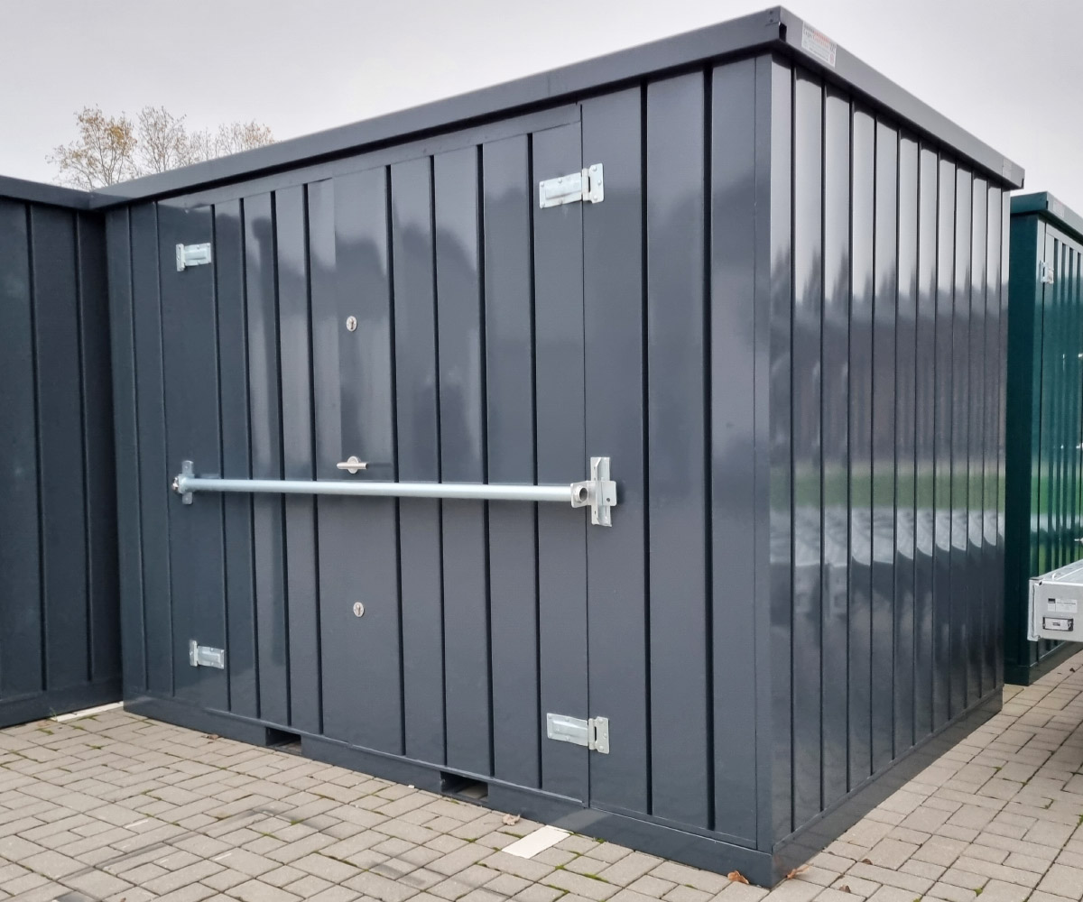 Diebstahlsicherung für Doppeltüren – für Blechcontainer und Gerätehaus