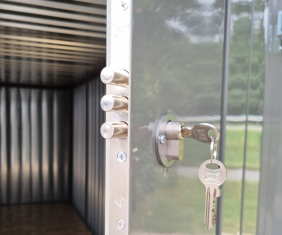 5m Gartenhäuschen in RAL 7039 Quarzgrau mit Doppeltür | PRIME
